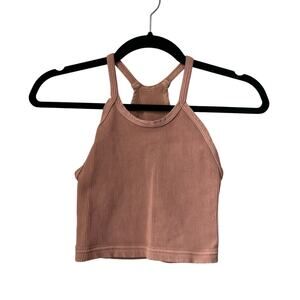 Free People Movement Ribbed Crop Top Dusty Pink Size S